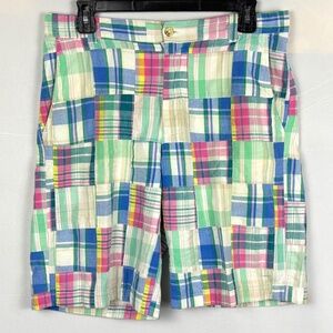 Cape Madras Cotton Patchwork Pastel Bermuda Shorts Women Sz 4 Preppy Lightweight